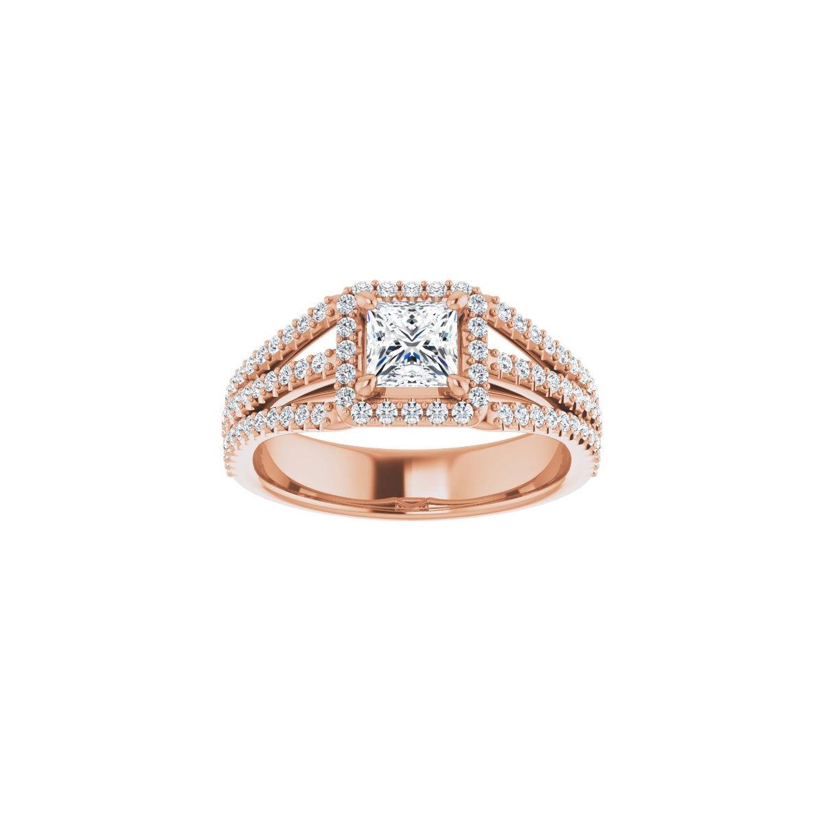 Square Halo-Style Engagement Ring Semi-Mount - gallery - Series 123567