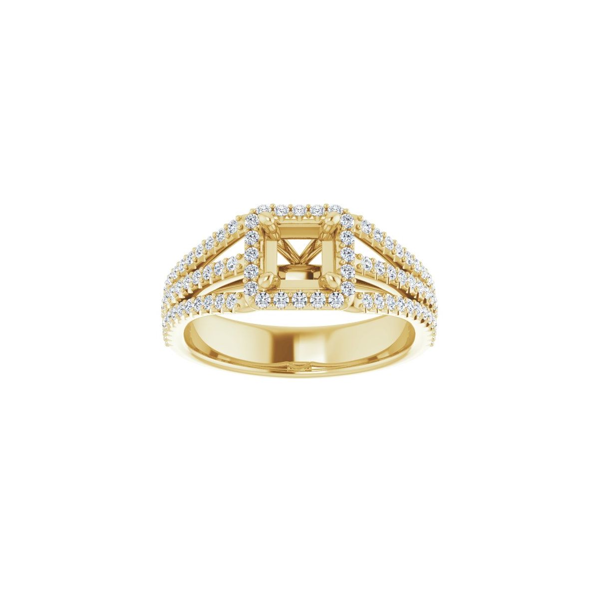 Square Halo-Style Engagement Ring Semi-Mount - gallery - Series 123567