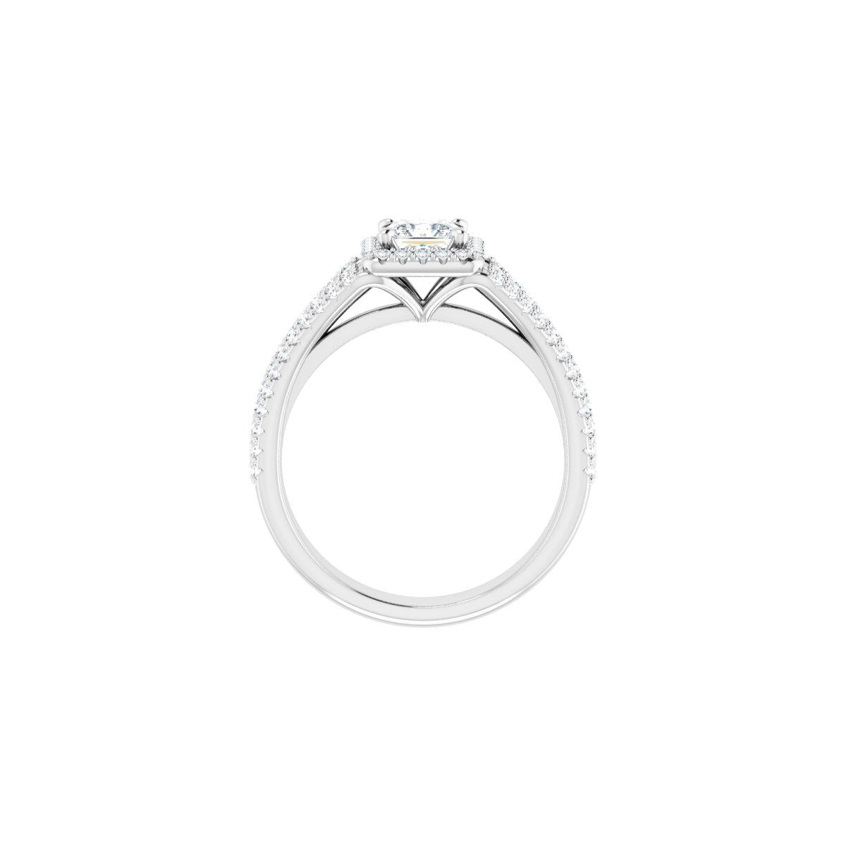 Square Halo-Style Engagement Ring Semi-Mount - gallery - Series 123567