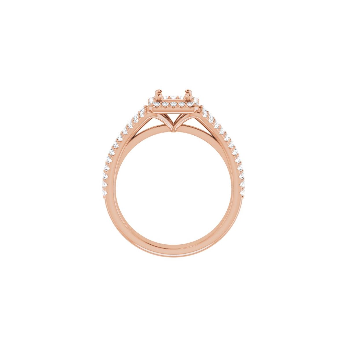 Square Halo-Style Engagement Ring Semi-Mount - gallery - Series 123567