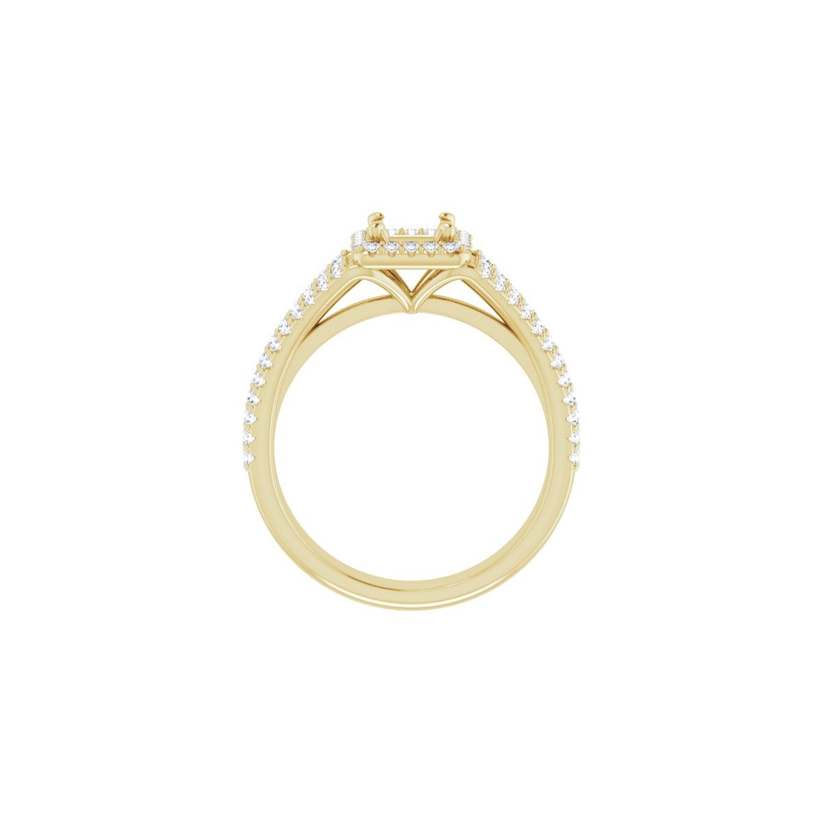 Square Halo-Style Engagement Ring Semi-Mount - gallery - Series 123567