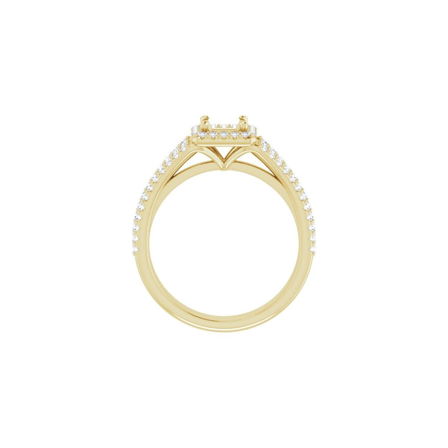 Square Halo-Style Engagement Ring Semi-Mount - gallery - Series 123567