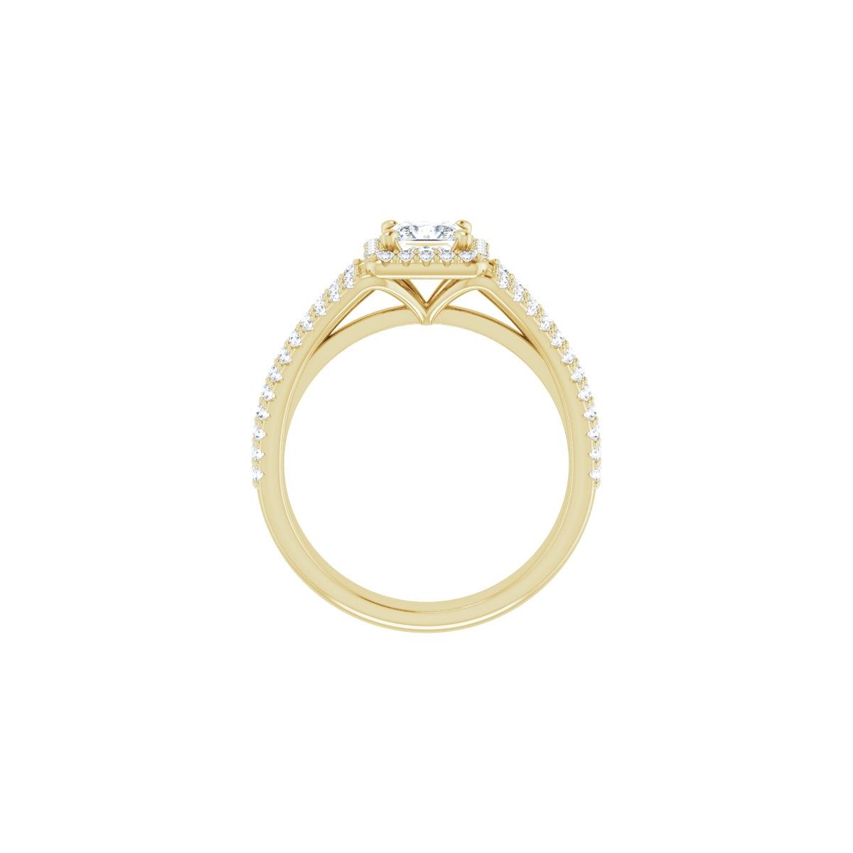 Square Halo-Style Engagement Ring Semi-Mount - gallery - Series 123567