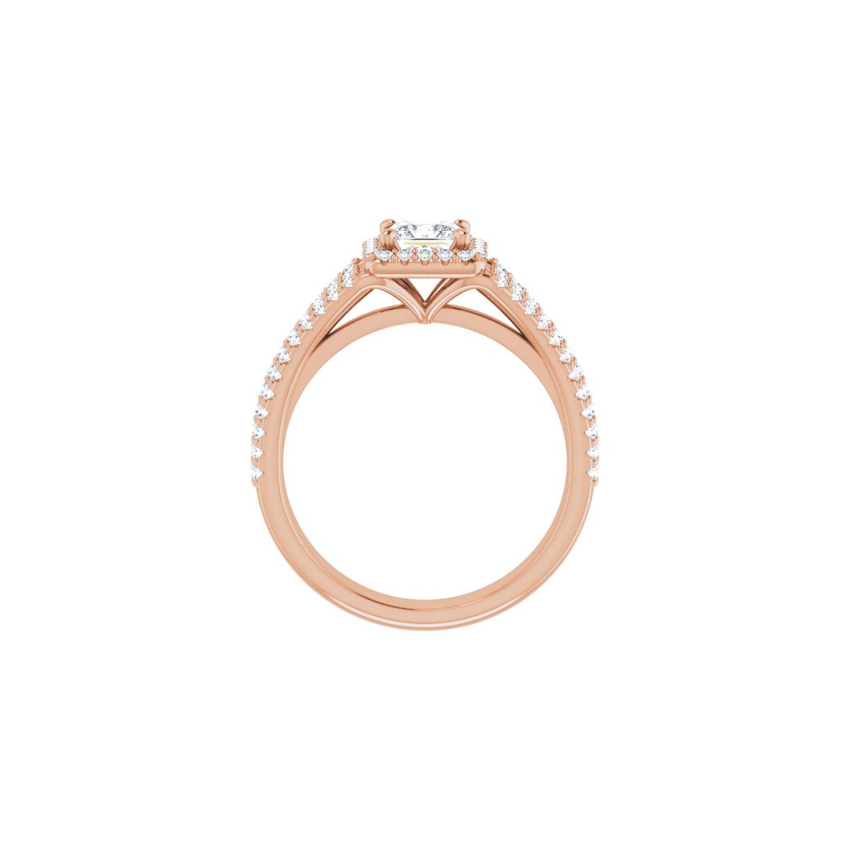 Square Halo-Style Engagement Ring Semi-Mount - gallery - Series 123567