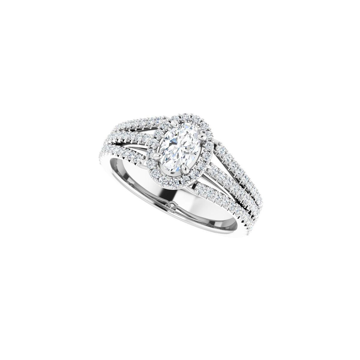 Oval Halo-Style Engagement Ring Semi-Mount - gallery - Series 123567