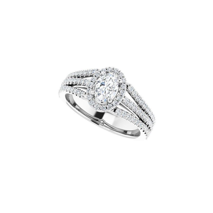 Oval Halo-Style Engagement Ring Semi-Mount - gallery - Series 123567
