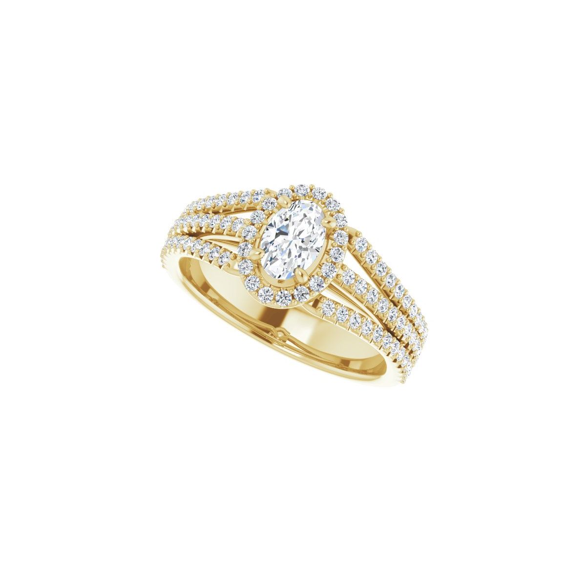Oval Halo-Style Engagement Ring Semi-Mount - gallery - Series 123567