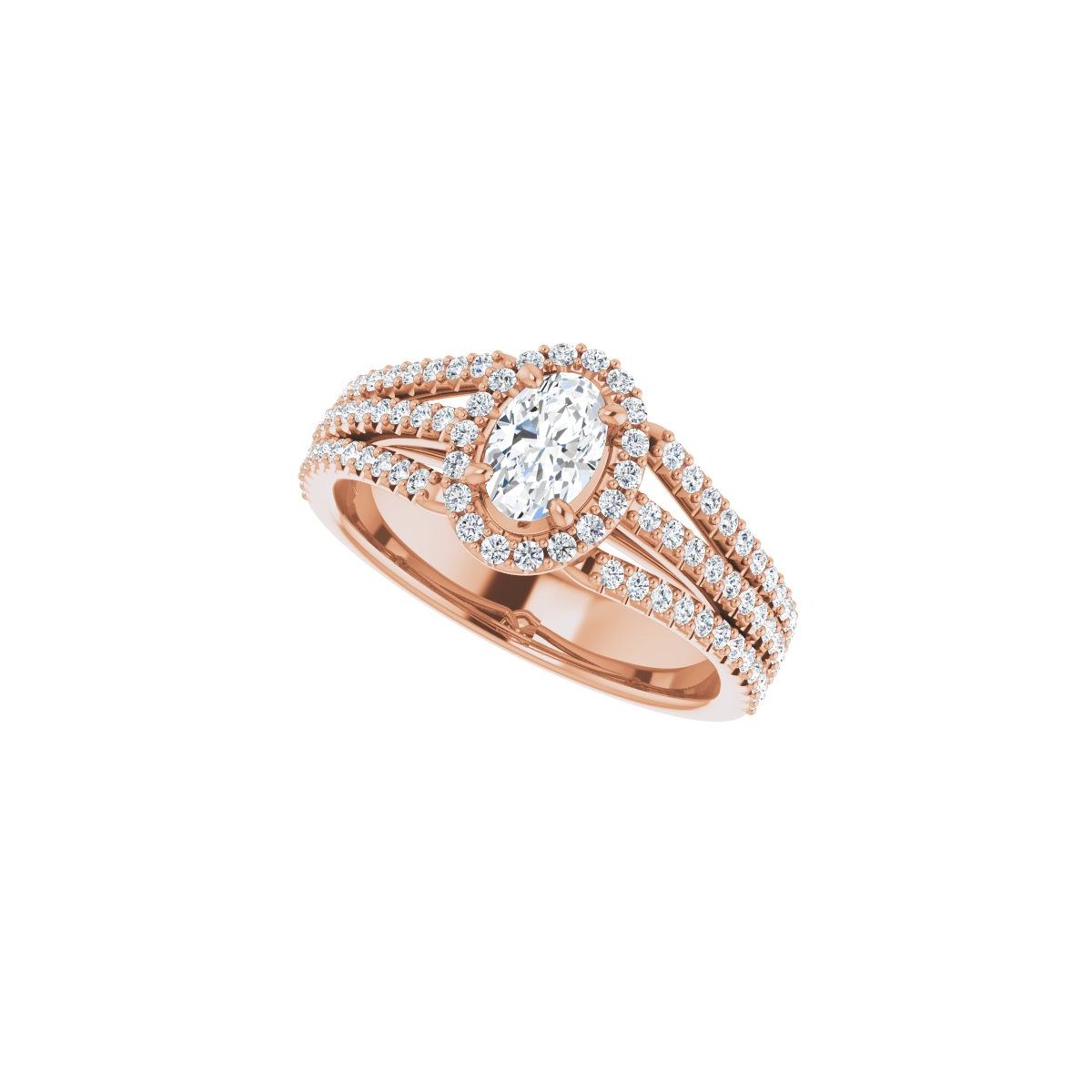 Oval Halo-Style Engagement Ring Semi-Mount - gallery - Series 123567