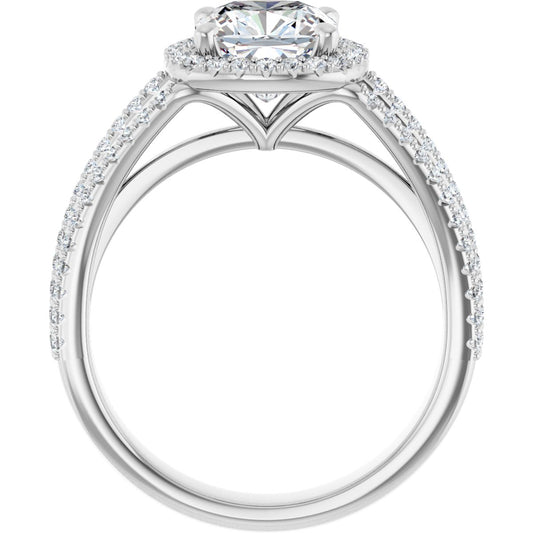 Cushion Halo-Style Engagement Ring Semi-Mount - gallery - Series 123567