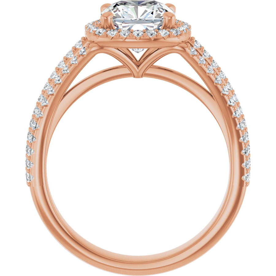 Cushion Halo-Style Engagement Ring Semi-Mount - gallery - Series 123567