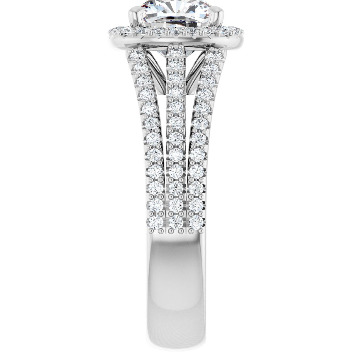 Cushion Halo-Style Engagement Ring Semi-Mount - gallery - Series 123567