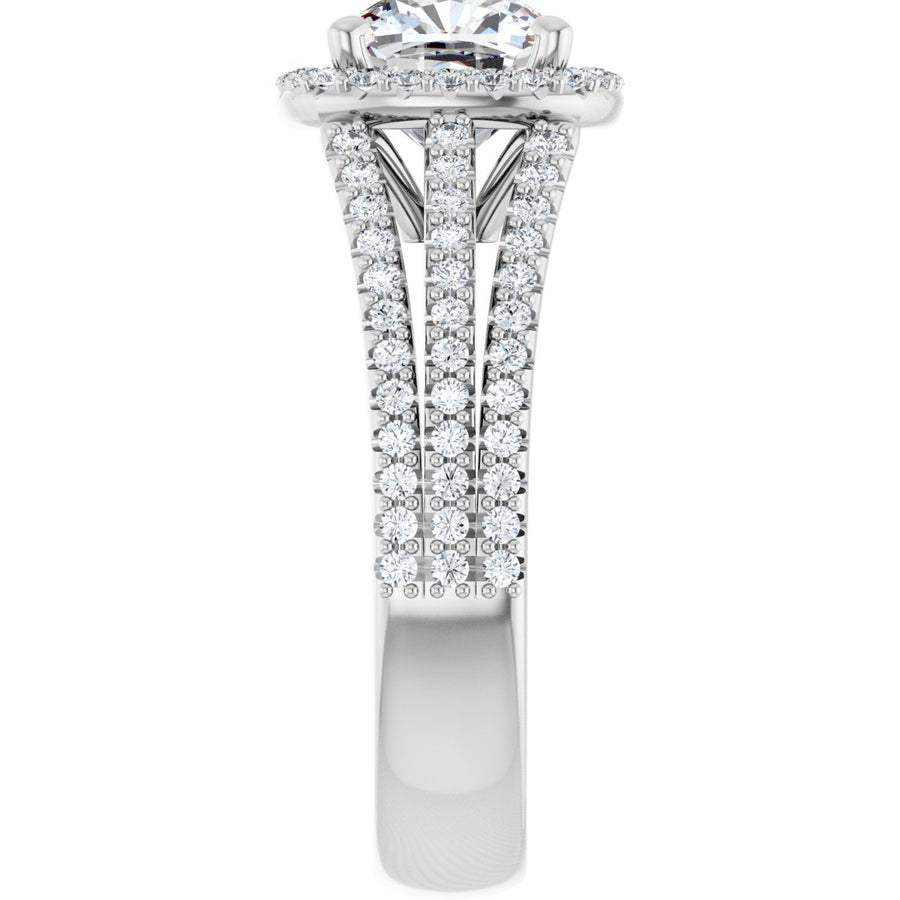 Cushion Halo-Style Engagement Ring Semi-Mount - gallery - Series 123567