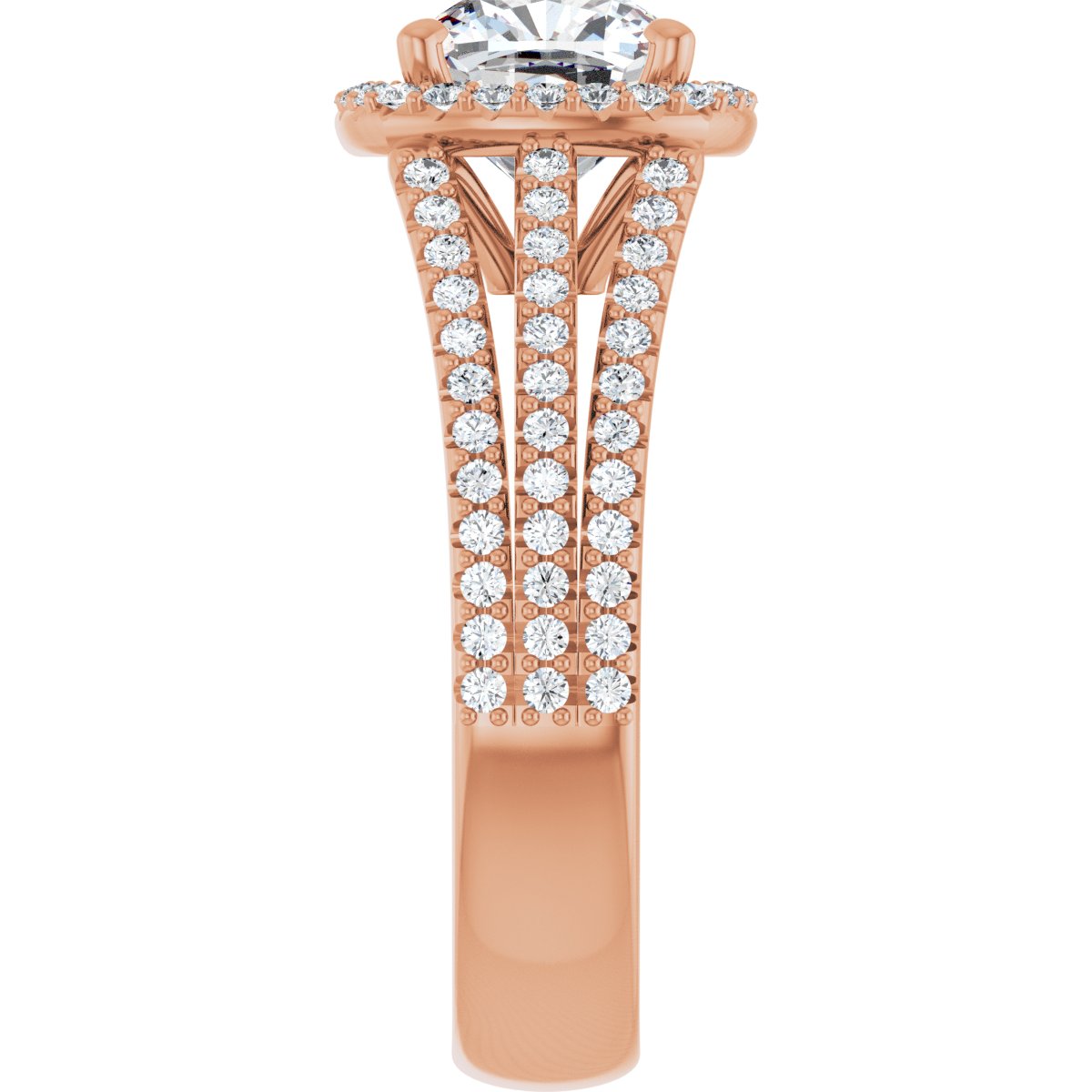 Cushion Halo-Style Engagement Ring Semi-Mount - gallery - Series 123567