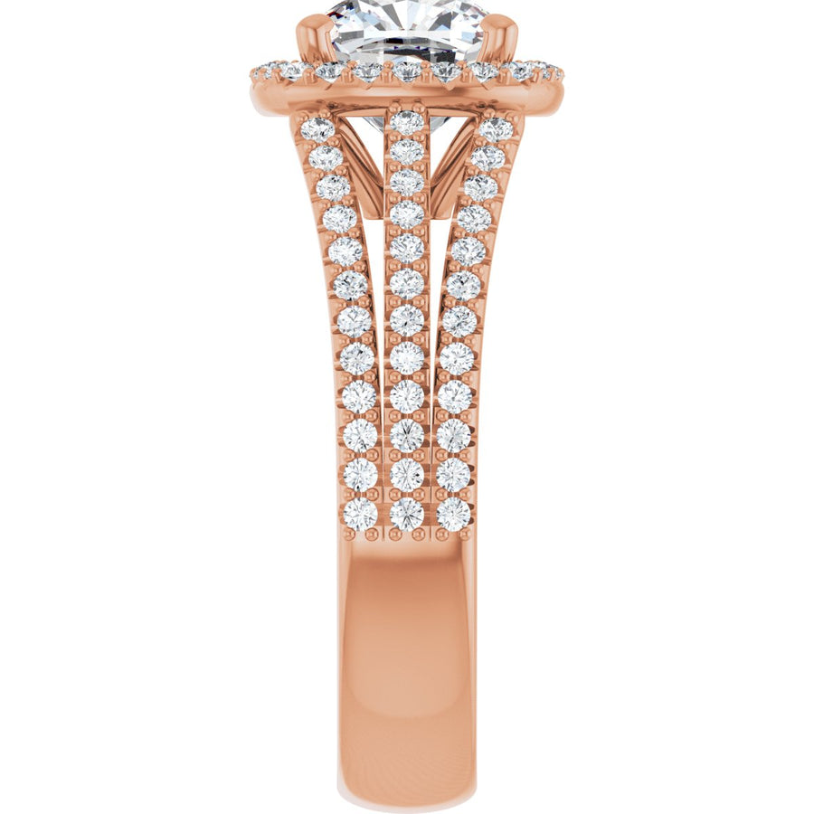 Cushion Halo-Style Engagement Ring Semi-Mount - gallery - Series 123567