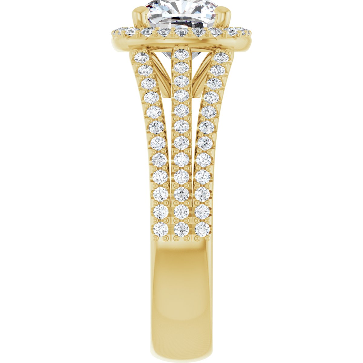 Cushion Halo-Style Engagement Ring Semi-Mount - gallery - Series 123567