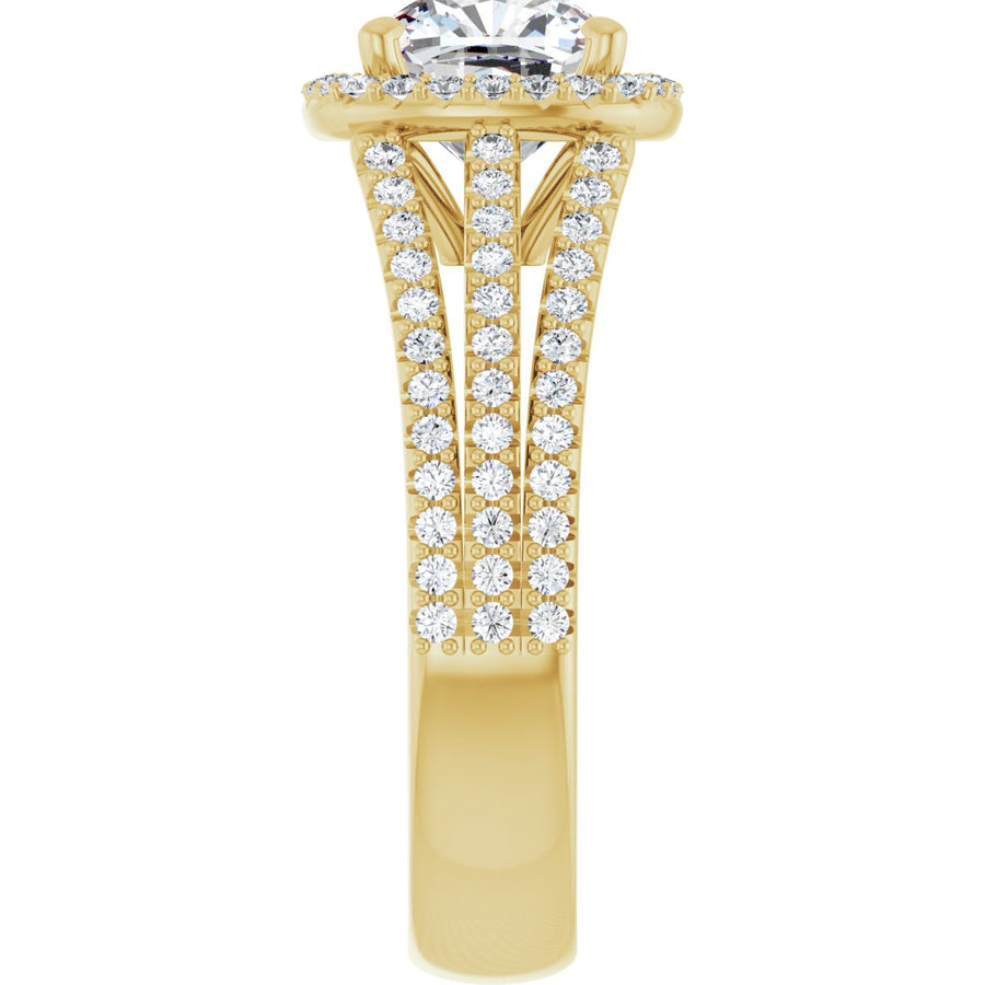 Cushion Halo-Style Engagement Ring Semi-Mount - gallery - Series 123567