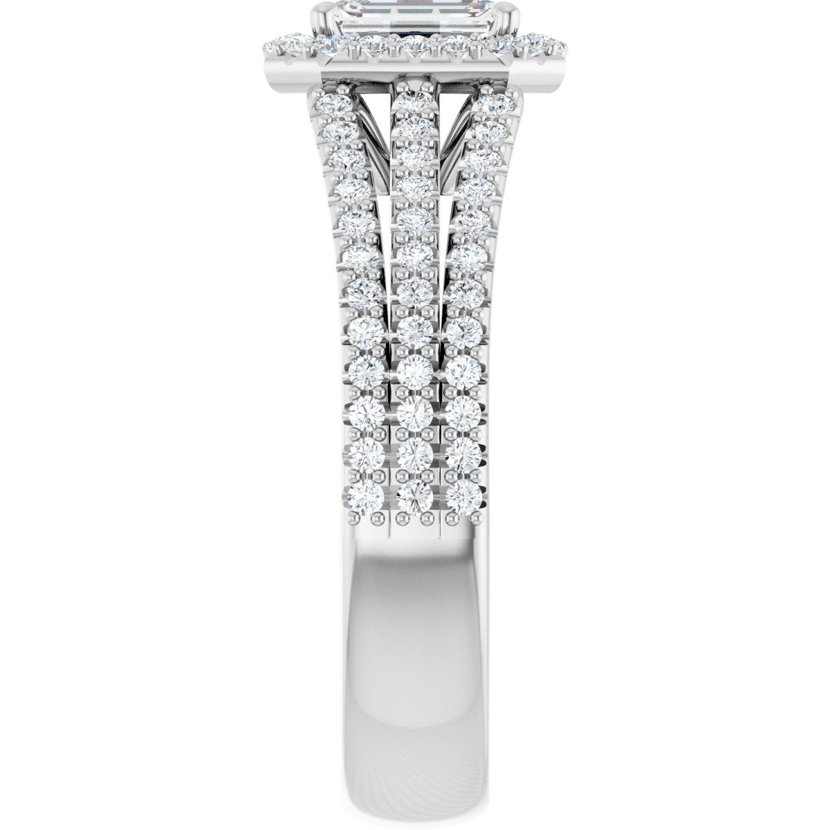 Emerald Halo-Style Engagement Ring Semi-Mount - gallery - Series 123567