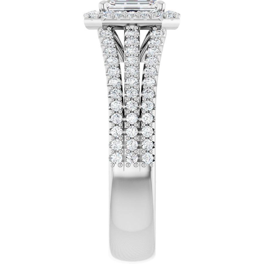 Emerald Halo-Style Engagement Ring Semi-Mount - gallery - Series 123567