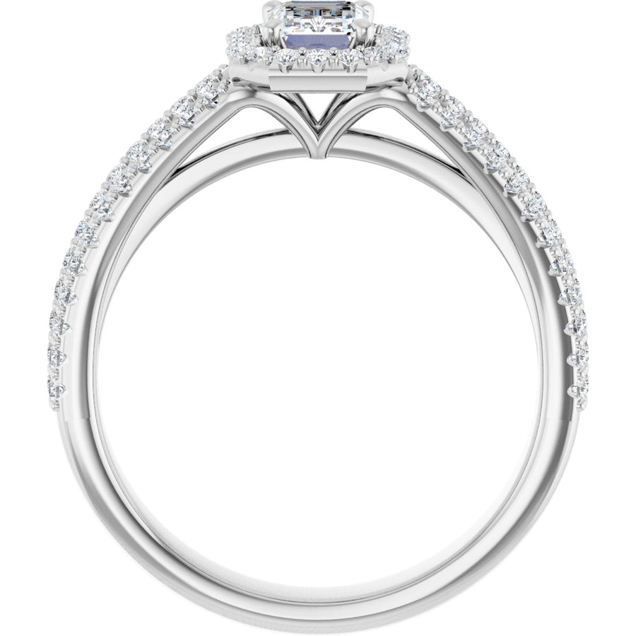 Emerald Halo-Style Engagement Ring Semi-Mount - gallery - Series 123567