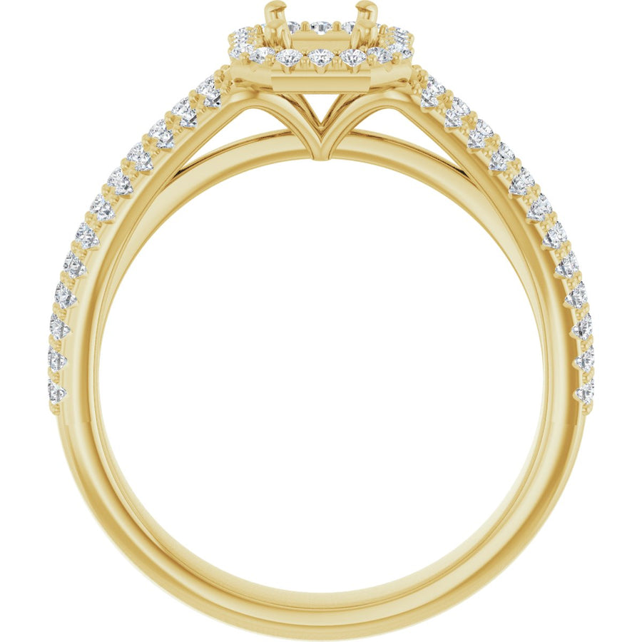 Emerald Halo-Style Engagement Ring Semi-Mount - gallery - Series 123567