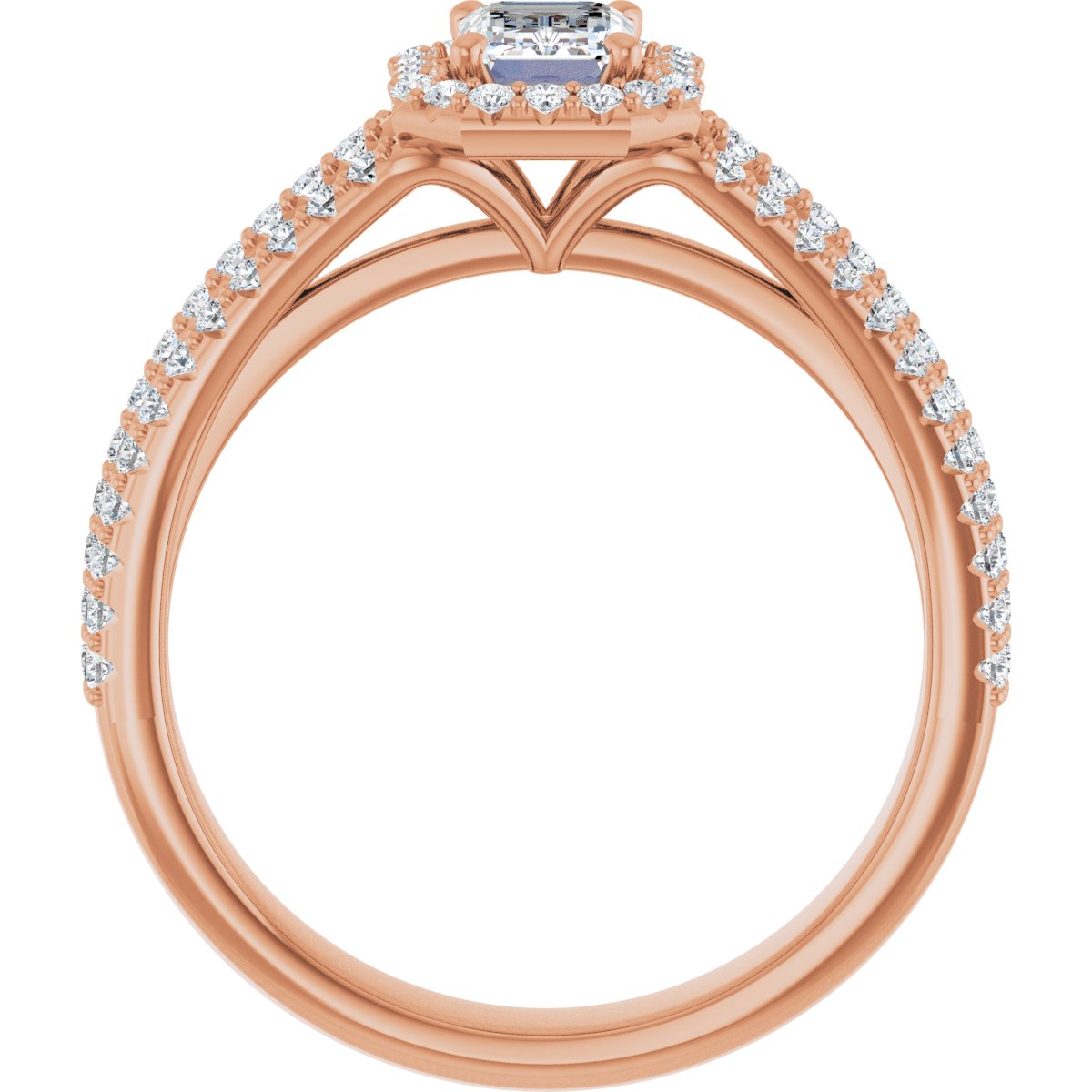 Emerald Halo-Style Engagement Ring Semi-Mount - gallery - Series 123567