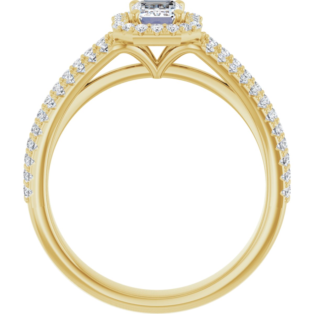 Emerald Halo-Style Engagement Ring Semi-Mount - gallery - Series 123567
