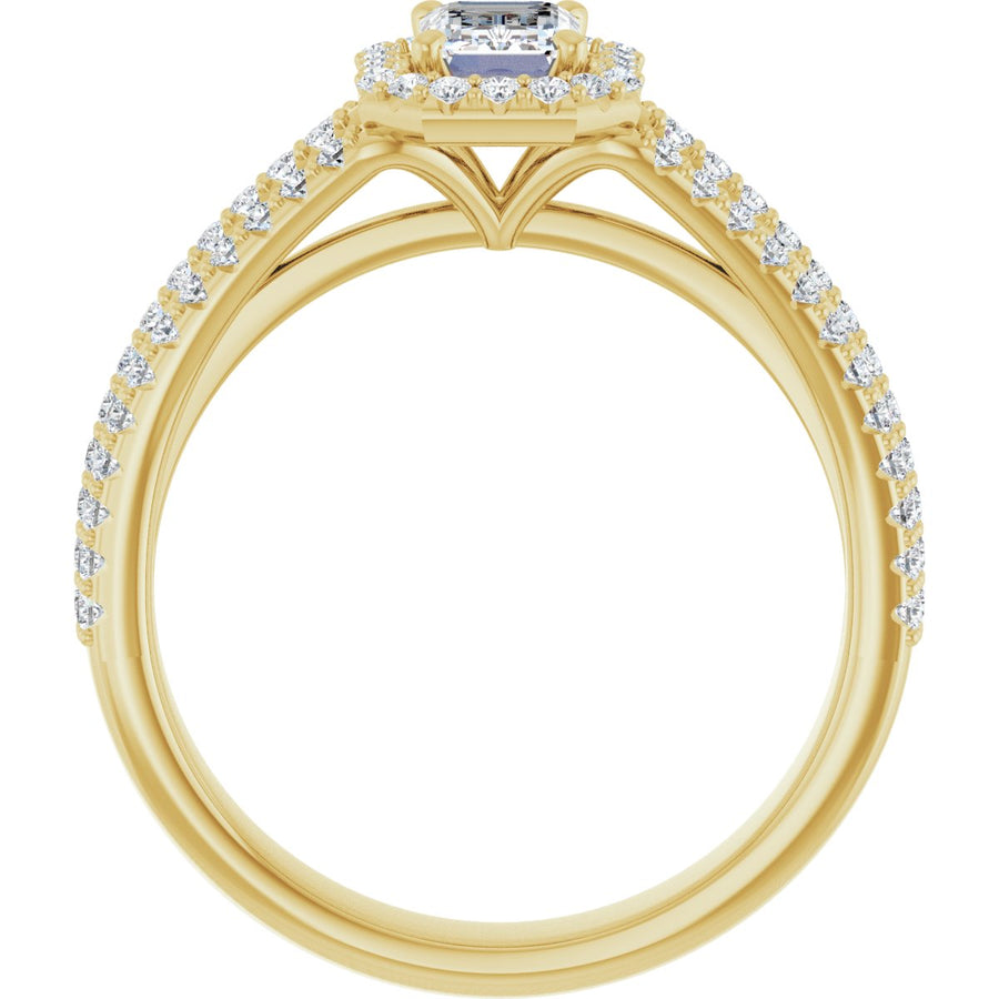 Emerald Halo-Style Engagement Ring Semi-Mount - gallery - Series 123567