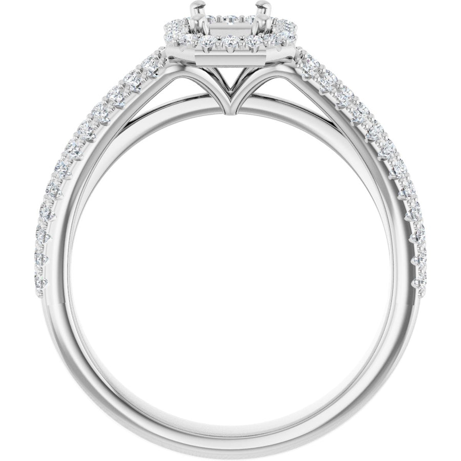 Emerald Halo-Style Engagement Ring Semi-Mount - gallery - Series 123567
