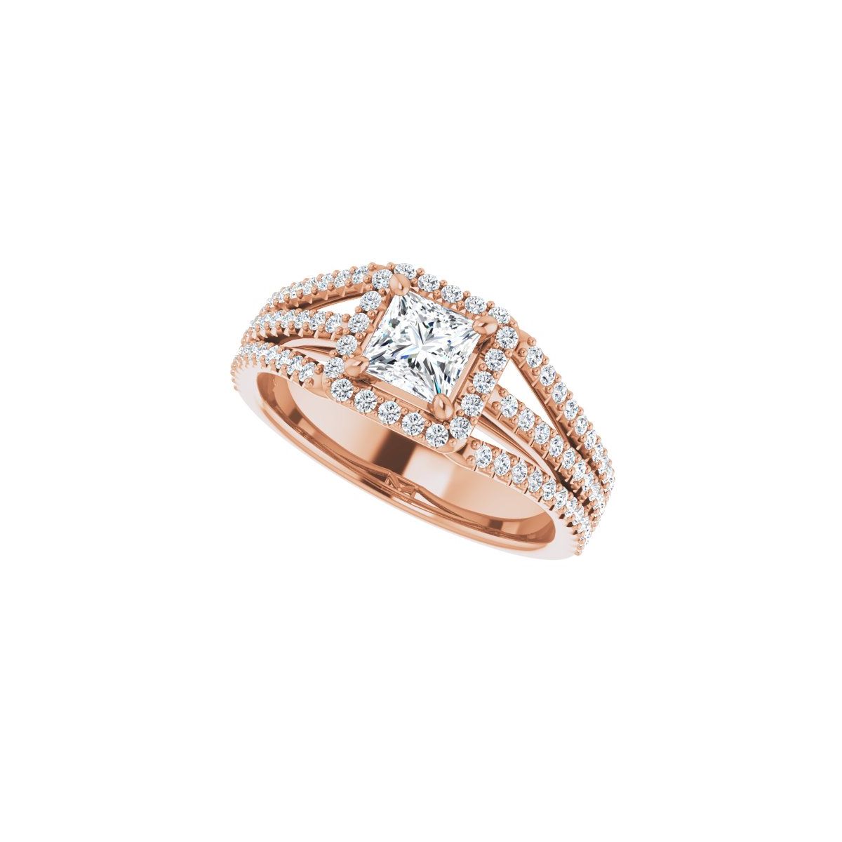 Square Halo-Style Engagement Ring Semi-Mount - gallery - Series 123567