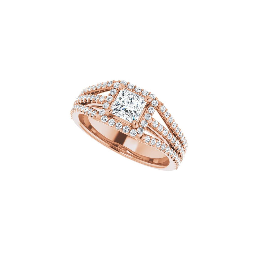 Square Halo-Style Engagement Ring Semi-Mount - gallery - Series 123567