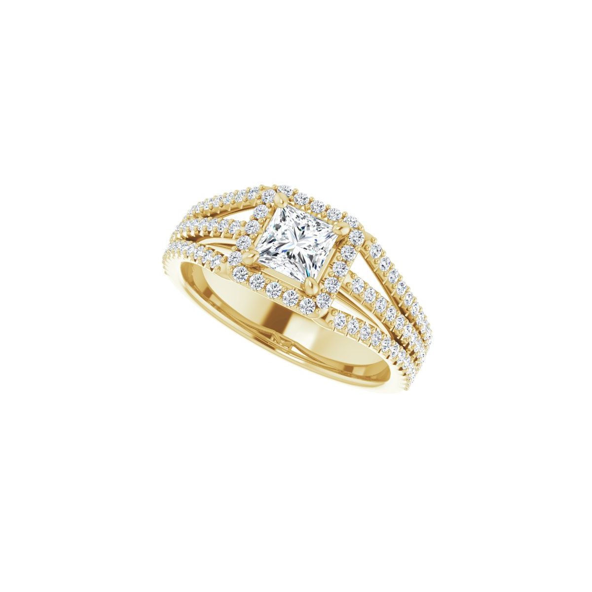 Square Halo-Style Engagement Ring Semi-Mount - gallery - Series 123567