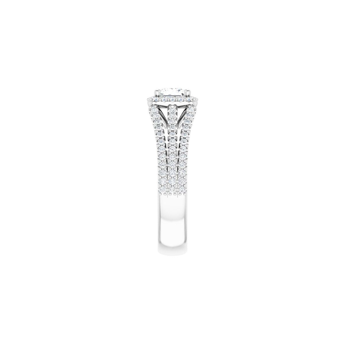 Square Halo-Style Engagement Ring Semi-Mount - gallery - Series 123567