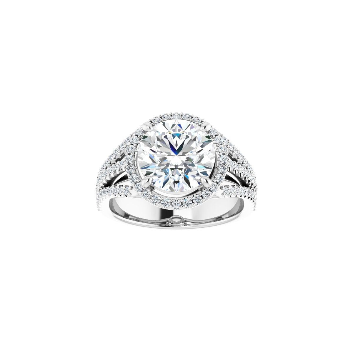 Round Halo-Style Engagement Ring Semi-Mount - gallery - Series 123567
