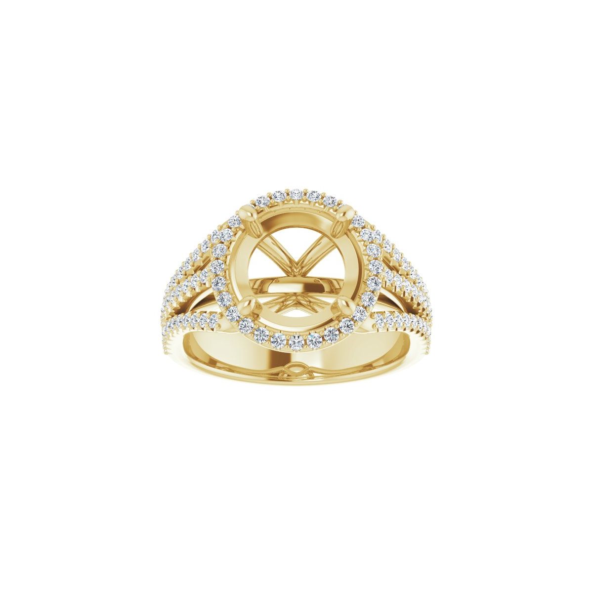 Round Halo-Style Engagement Ring Semi-Mount - gallery - Series 123567