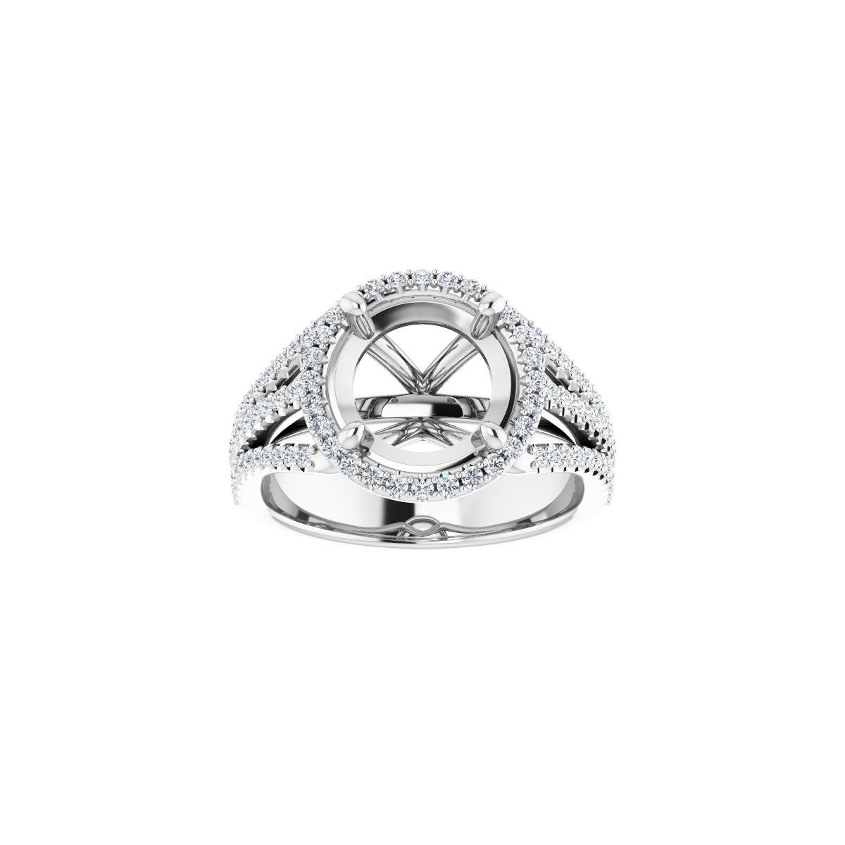 Round Halo-Style Engagement Ring Semi-Mount - gallery - Series 123567