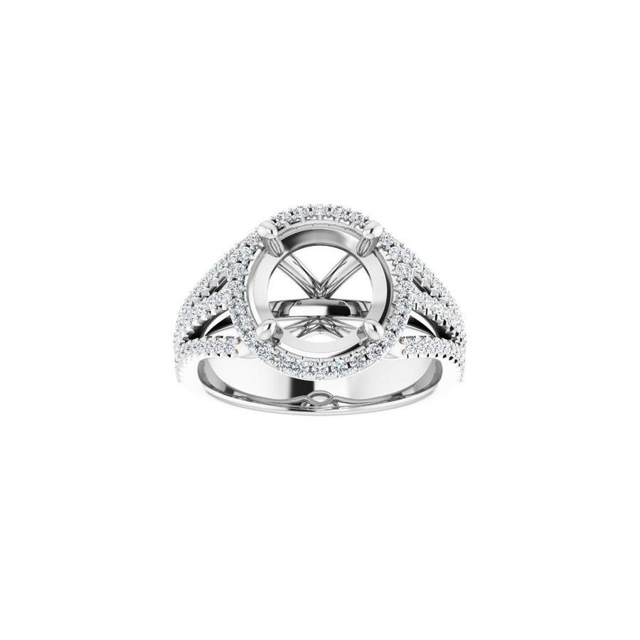 Round Halo-Style Engagement Ring Semi-Mount - gallery - Series 123567