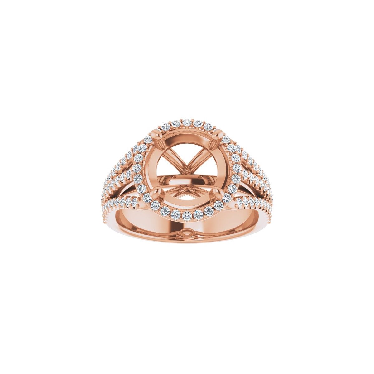 Round Halo-Style Engagement Ring Semi-Mount - gallery - Series 123567
