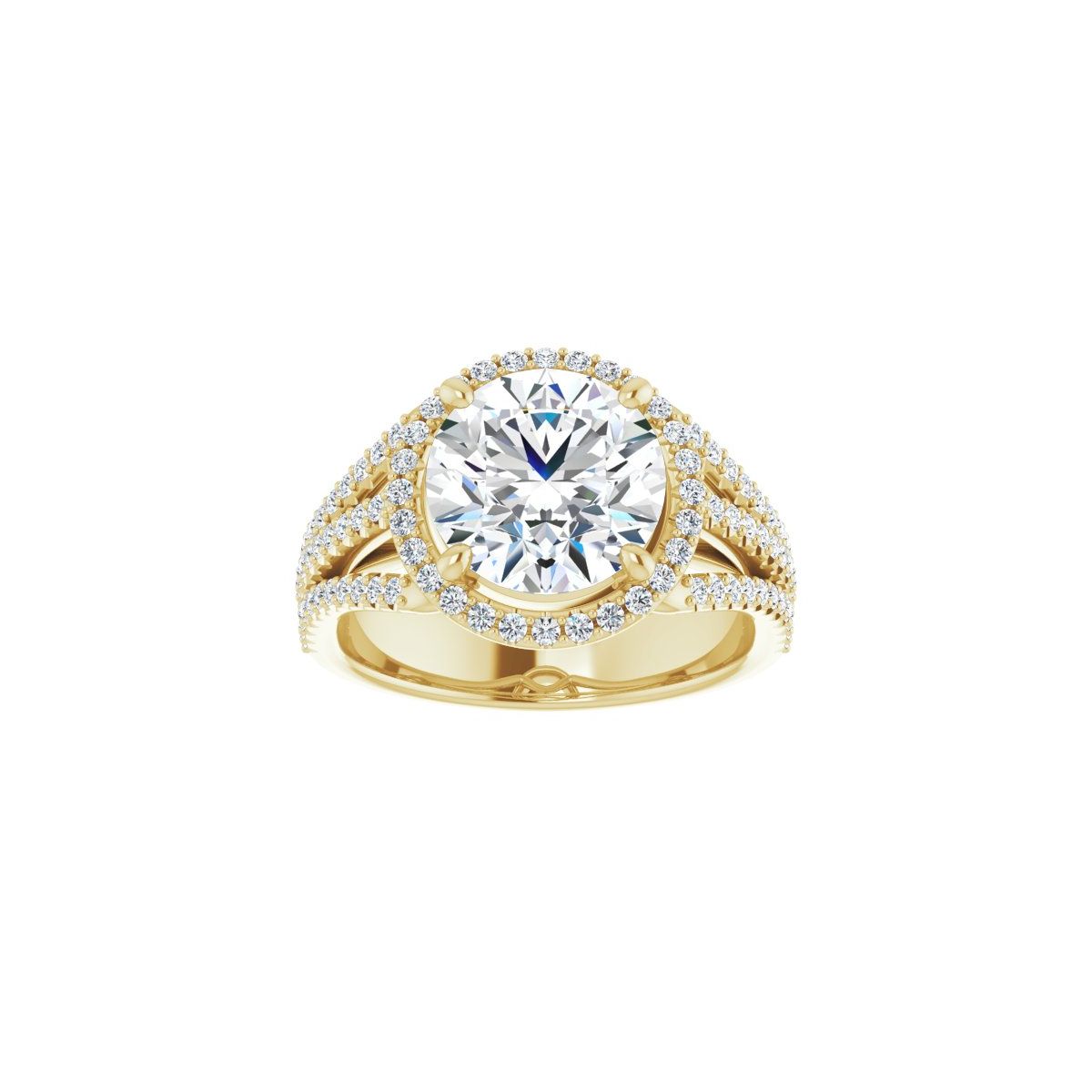 Round Halo-Style Engagement Ring Semi-Mount - gallery - Series 123567