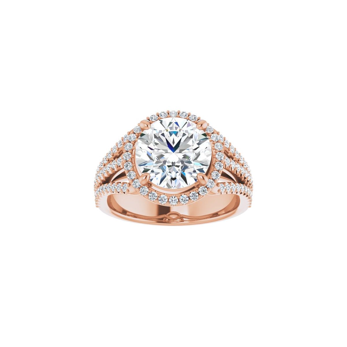 Round Halo-Style Engagement Ring Semi-Mount - gallery - Series 123567