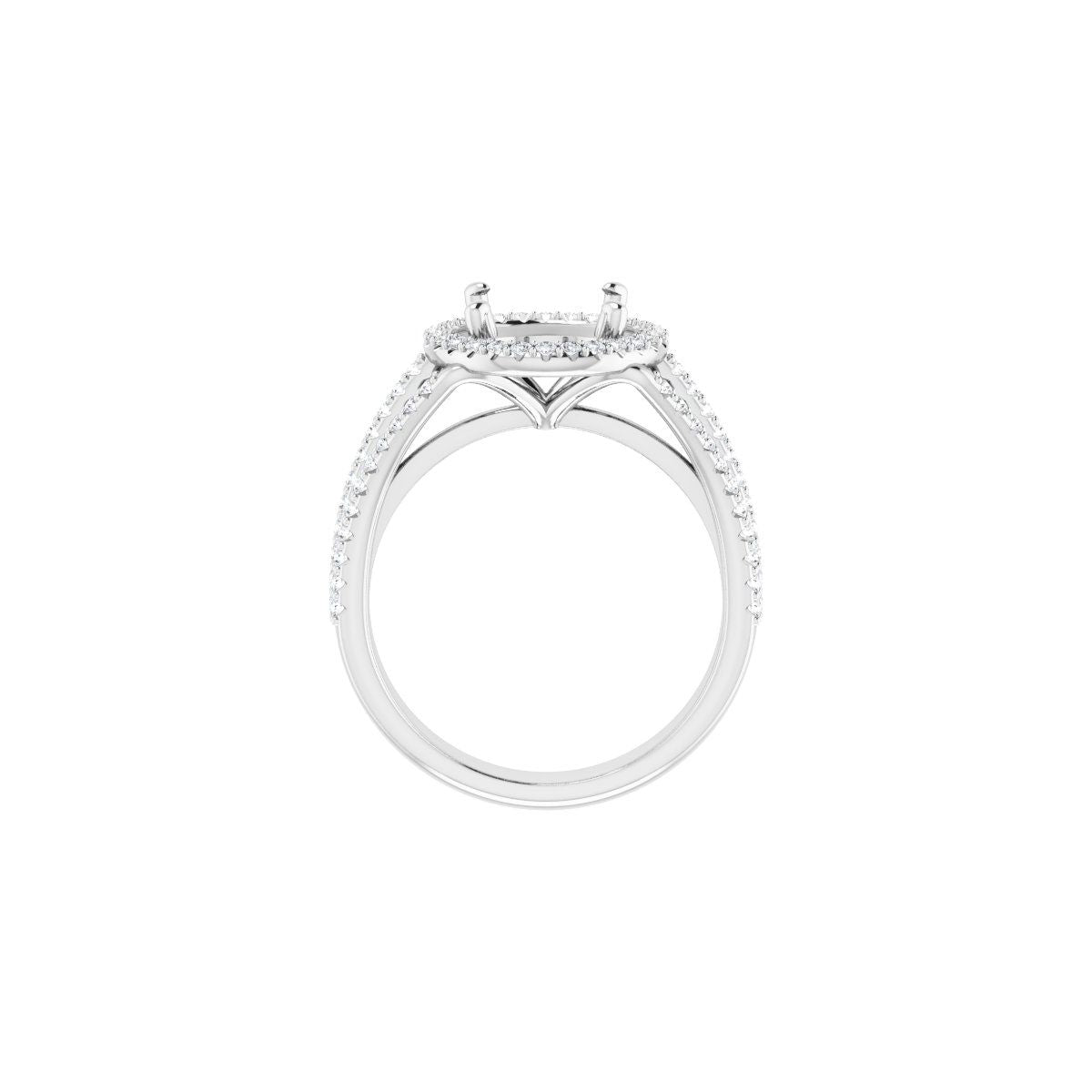 Round Halo-Style Engagement Ring Semi-Mount - gallery - Series 123567