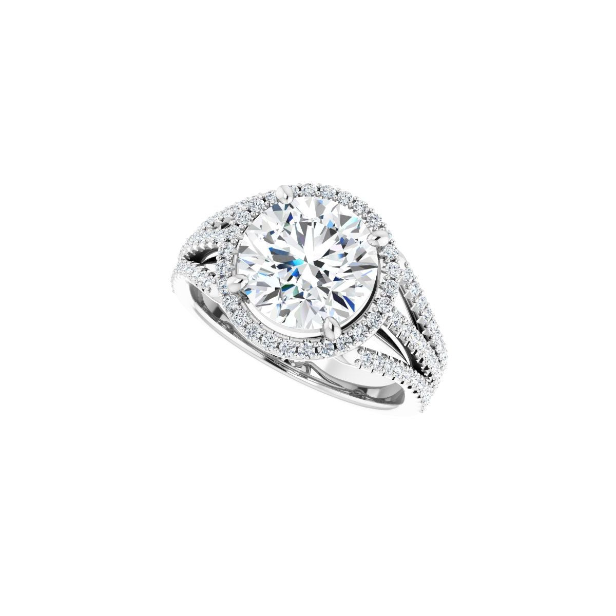 Round Halo-Style Engagement Ring Semi-Mount - gallery - Series 123567