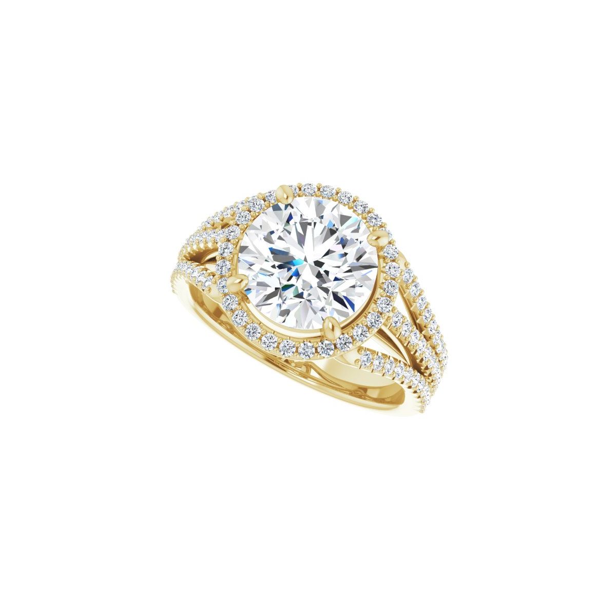 Round Halo-Style Engagement Ring Semi-Mount - gallery - Series 123567