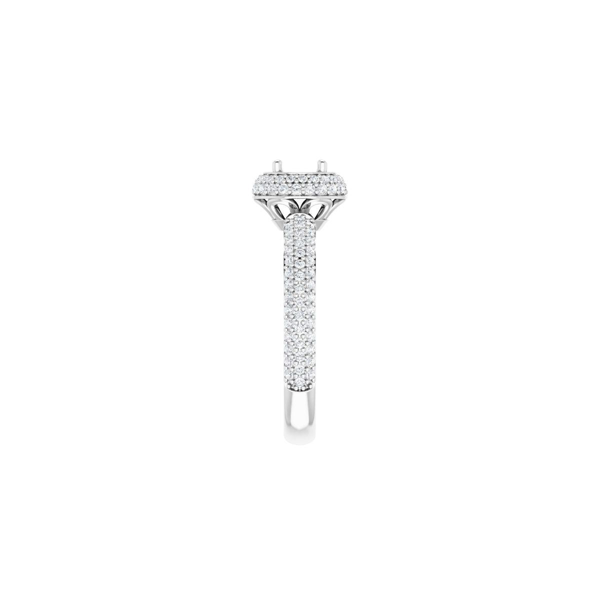 Round Pavé-Style Double Halo-Style Engagement Ring Semi-Mount - gallery - Series 123525