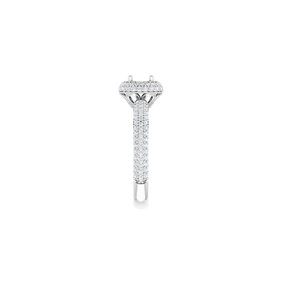 Round Pavé-Style Double Halo-Style Engagement Ring Semi-Mount - gallery - Series 123525