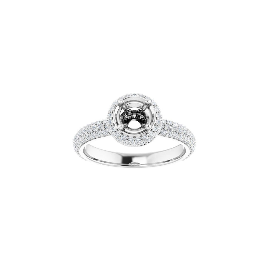 Round Pavé-Style Double Halo-Style Engagement Ring Semi-Mount - gallery - Series 123525