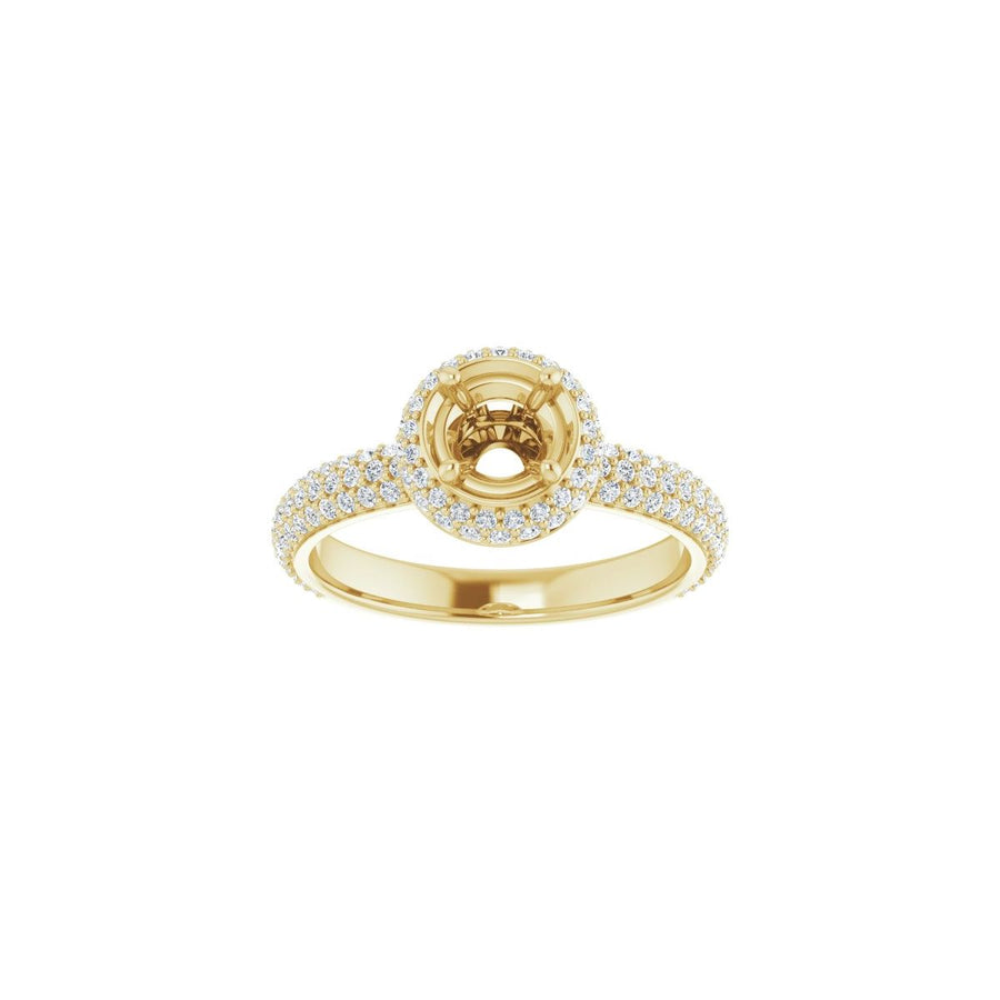 Round Pavé-Style Double Halo-Style Engagement Ring Semi-Mount - gallery - Series 123525