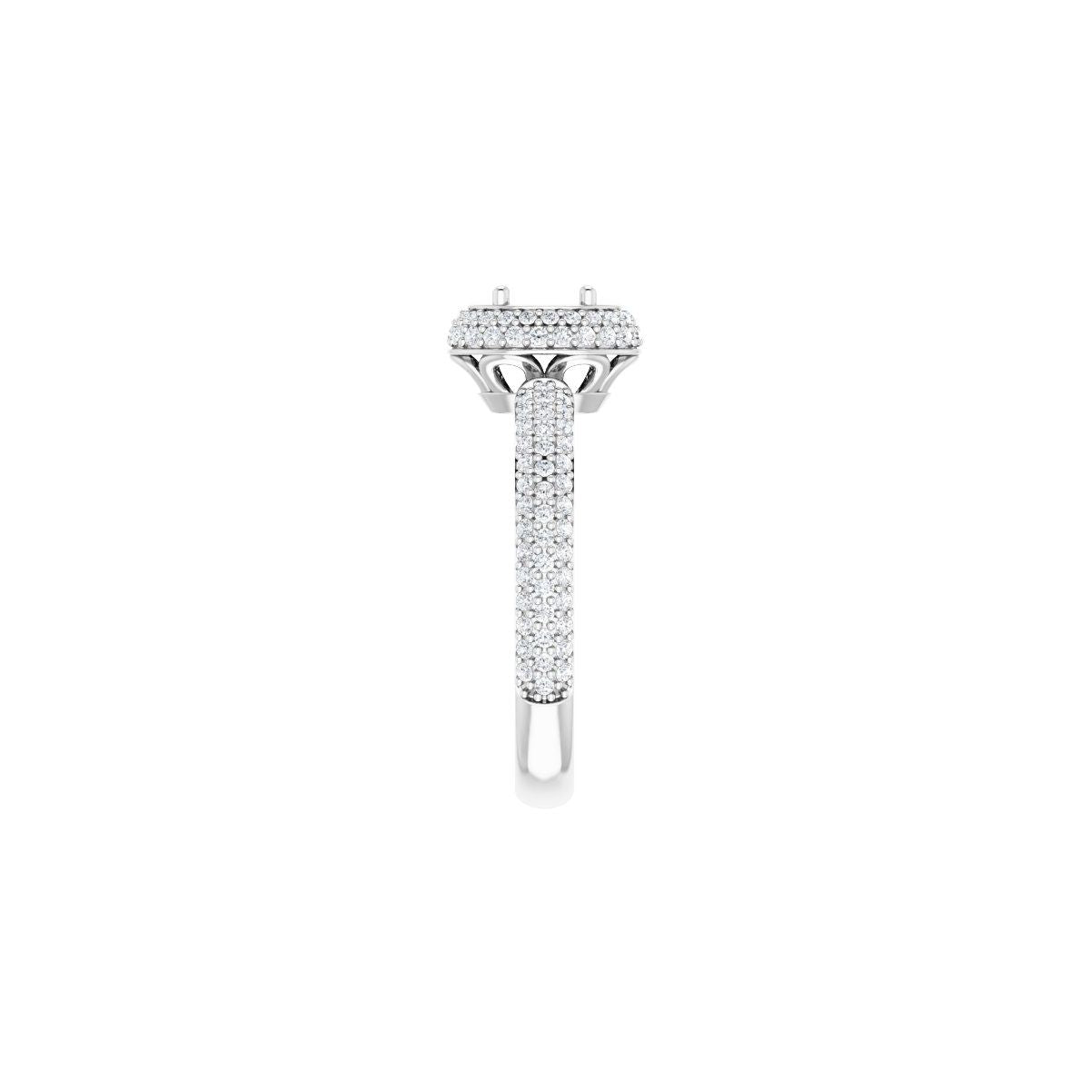 Oval Pavé-Style Double Halo-Style Engagement Ring Semi-Mount - gallery - Series 123525