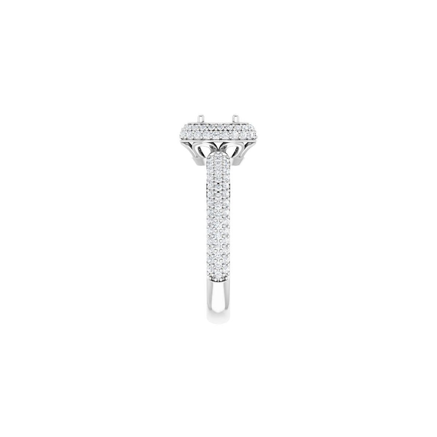 Oval Pavé-Style Double Halo-Style Engagement Ring Semi-Mount - gallery - Series 123525