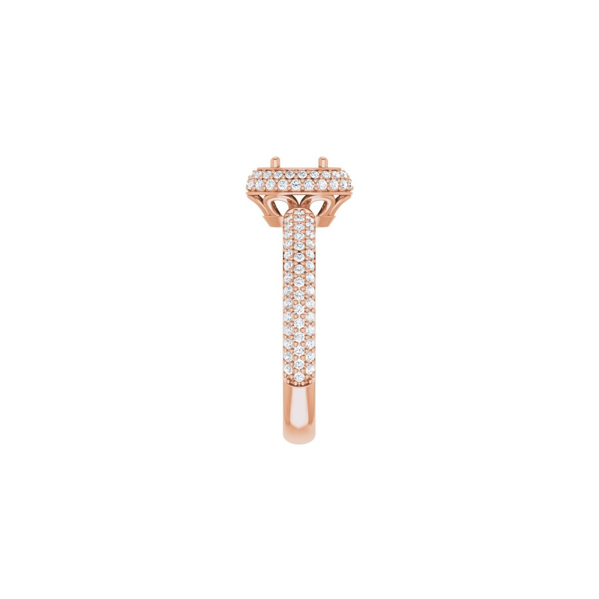 Oval Pavé-Style Double Halo-Style Engagement Ring Semi-Mount - gallery - Series 123525