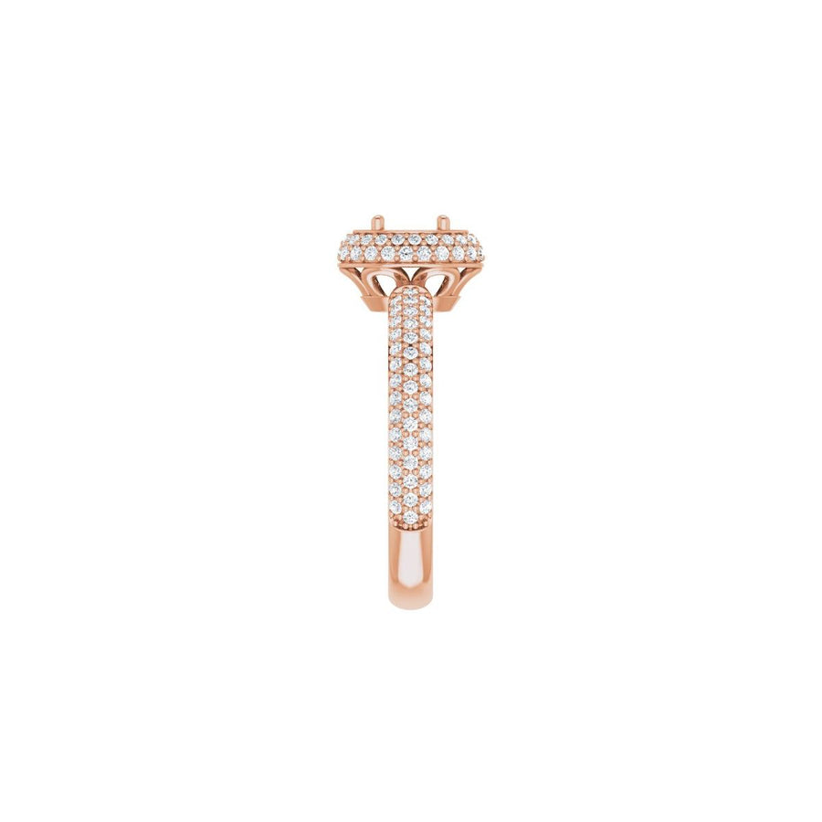 Oval Pavé-Style Double Halo-Style Engagement Ring Semi-Mount - gallery - Series 123525
